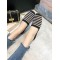 Breathable Contrast Color Striped Flat Shoes