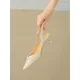 Pleated Pointed-Toe Shallow Cut Sling Shoes Pleated Pointed-Toe Shallow Cut Sling Shoes