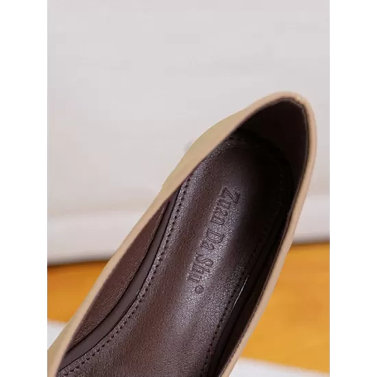 Bowknot Contrast Color Shallow Cut Split-Joint Square-Toe Flats Bowknot Contrast Color Shallow Cut Split-Joint Square-Toe Flats