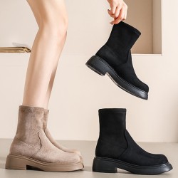 Round-Toe Split-Joint Boots