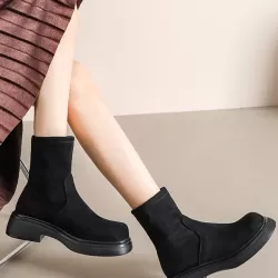 Round-Toe Split-Joint Boots