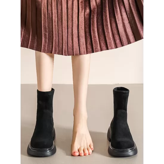 Round-Toe Split-Joint Boots Round-Toe Split-Joint Boots