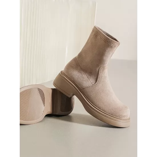 Round-Toe Split-Joint Boots Round-Toe Split-Joint Boots
