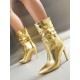 Pleated Snakeskin Printed Solid Color Split-Joint Pumps Boots Pleated Snakeskin Printed Solid Color Split-Joint Pumps Boots