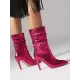Pleated Snakeskin Printed Solid Color Split-Joint Pumps Boots Pleated Snakeskin Printed Solid Color Split-Joint Pumps Boots
