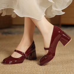 Round-Toe Shallow Cut Split-Joint Pumps Mary Janes