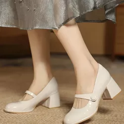 Round-Toe Shallow Cut Split-Joint Pumps Mary Janes