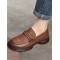 Round-Toe Solid Color Square-Toe Shoes