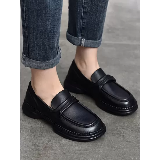 Round-Toe Solid Color Square-Toe Shoes Round-Toe Solid Color Square-Toe Shoes