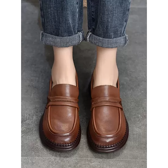 Round-Toe Solid Color Square-Toe Shoes Round-Toe Solid Color Square-Toe Shoes