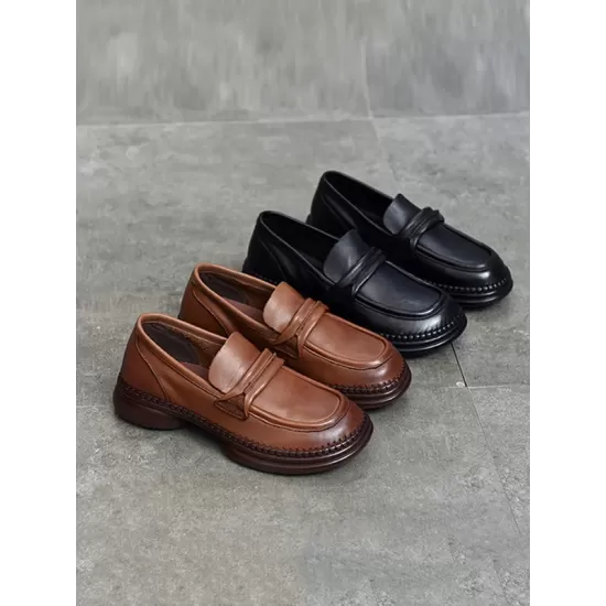 Round-Toe Solid Color Square-Toe Shoes Round-Toe Solid Color Square-Toe Shoes