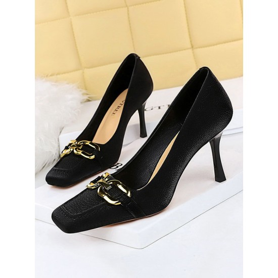 Shallow Cut Split-Joint Square-Toe Pumps Shallow Cut Split-Joint Square-Toe Pumps