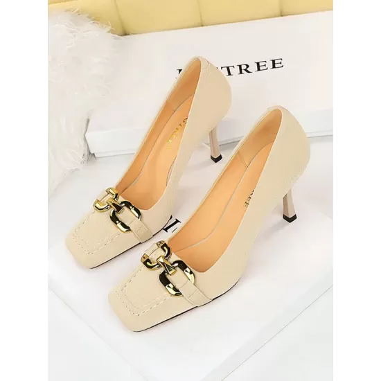 Shallow Cut Split-Joint Square-Toe Pumps Shallow Cut Split-Joint Square-Toe Pumps