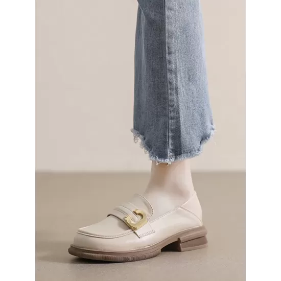 Round-Toe Split-Joint Platform Shoes Loafers Round-Toe Split-Joint Platform Shoes Loafers
