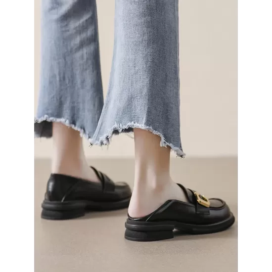 Round-Toe Split-Joint Platform Shoes Loafers Round-Toe Split-Joint Platform Shoes Loafers