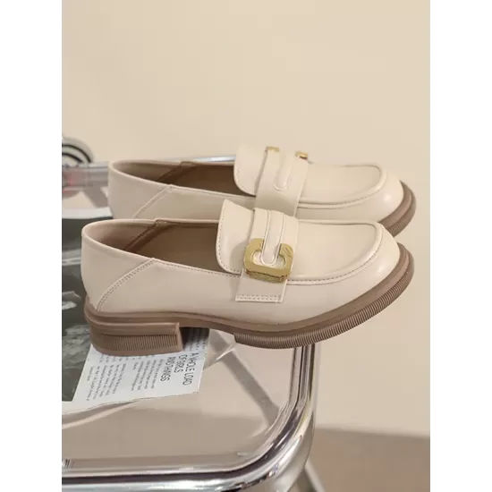 Round-Toe Split-Joint Platform Shoes Loafers Round-Toe Split-Joint Platform Shoes Loafers
