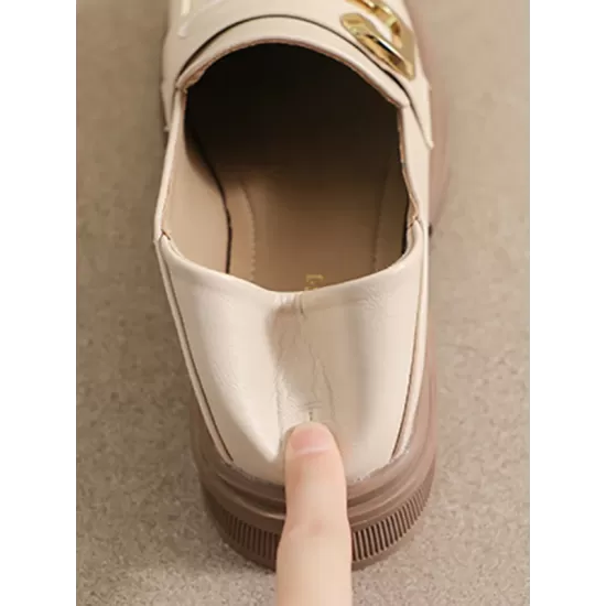 Round-Toe Split-Joint Platform Shoes Loafers Round-Toe Split-Joint Platform Shoes Loafers