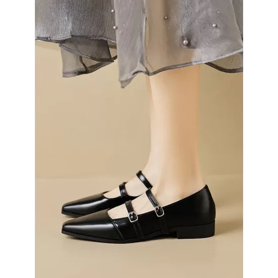 Pointed-Toe Shallow Cut Split-Joint Flat Shoes Pointed-Toe Shallow Cut Split-Joint Flat Shoes
