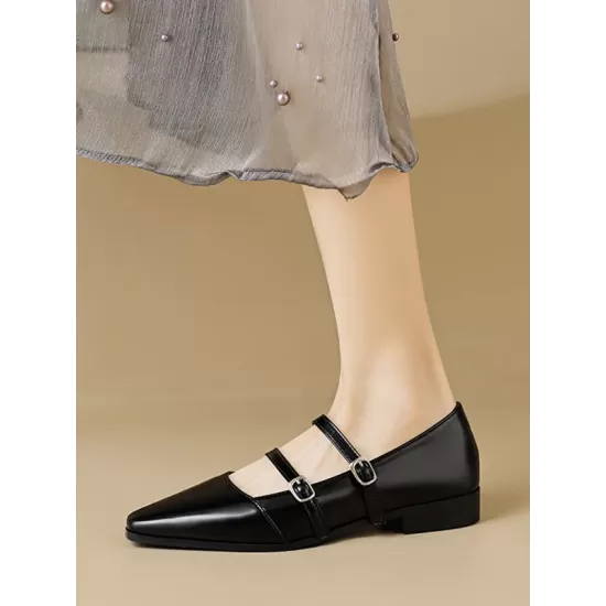 Pointed-Toe Shallow Cut Split-Joint Flat Shoes Pointed-Toe Shallow Cut Split-Joint Flat Shoes