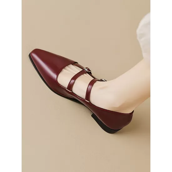 Pointed-Toe Shallow Cut Split-Joint Flat Shoes Pointed-Toe Shallow Cut Split-Joint Flat Shoes