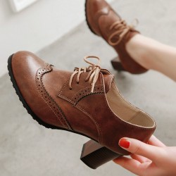 Lace-Up Pointed-Toe Split-Joint Pumps