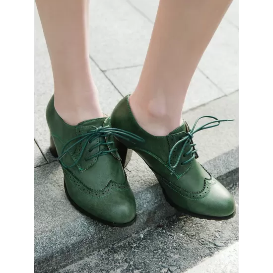 Lace-Up Pointed-Toe Split-Joint Pumps Lace-Up Pointed-Toe Split-Joint Pumps