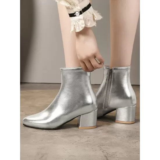 Pointed-Toe Ripped Split-Joint Pumps Chelsea Boots Pointed-Toe Ripped Split-Joint Pumps Chelsea Boots