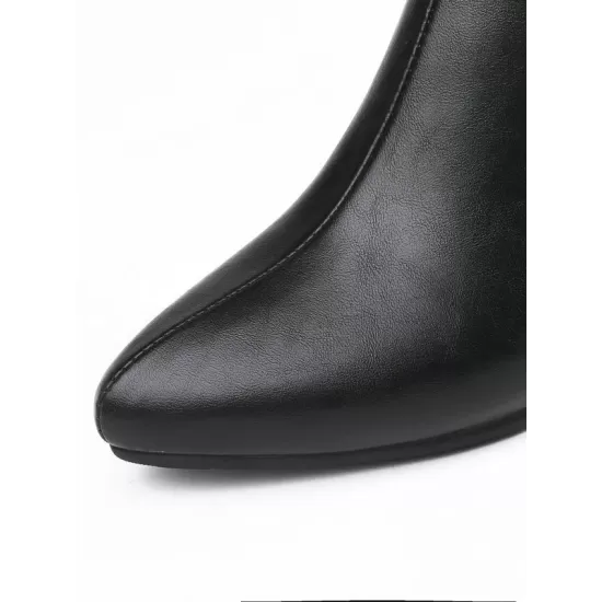 Pointed-Toe Ripped Split-Joint Pumps Chelsea Boots Pointed-Toe Ripped Split-Joint Pumps Chelsea Boots