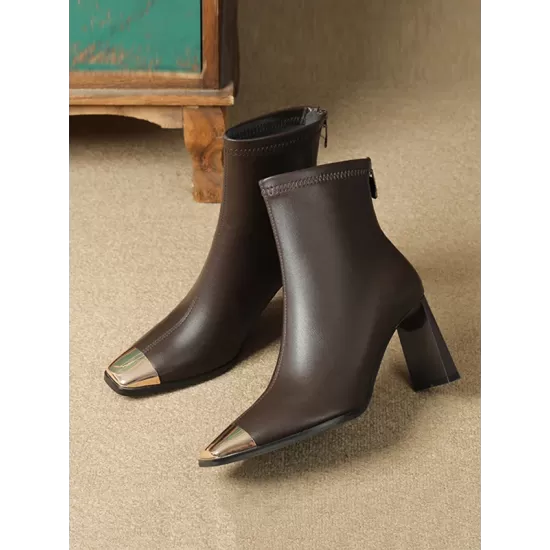 Split-Joint Square-Toe Pumps Boots Split-Joint Square-Toe Pumps Boots