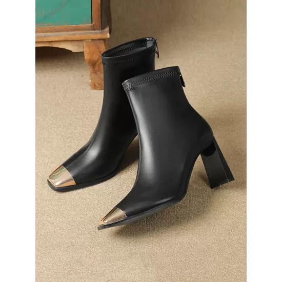 Split-Joint Square-Toe Pumps Boots Split-Joint Square-Toe Pumps Boots
