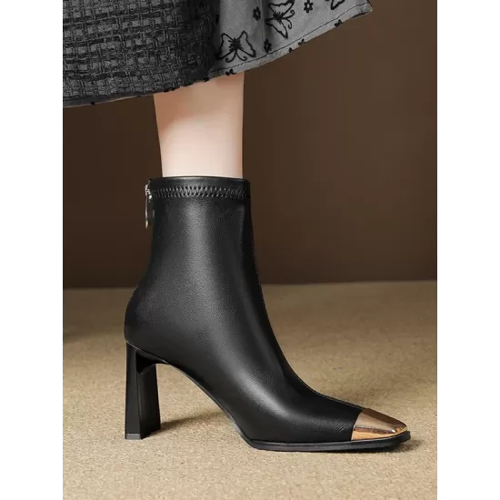 Split-Joint Square-Toe Pumps Boots Split-Joint Square-Toe Pumps Boots