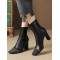 Chains Split-Joint Square-Toe Pumps Boots