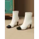 Chains Split-Joint Square-Toe Pumps Boots Chains Split-Joint Square-Toe Pumps Boots