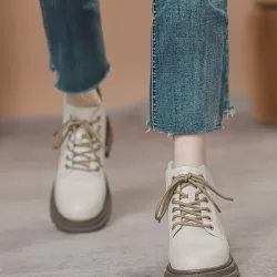 Lace-Up Rivet Round-Toe Split-Joint Dr. Martens Boots Boots