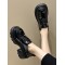 Lace-Up Round-Toe Split-Joint Platform Shoes Loafers
