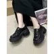 Lace-Up Round-Toe Split-Joint Platform Shoes Loafers Lace-Up Round-Toe Split-Joint Platform Shoes Loafers