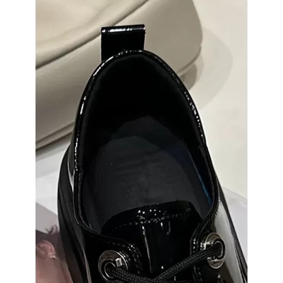 Lace-Up Round-Toe Split-Joint Platform Shoes Loafers Lace-Up Round-Toe Split-Joint Platform Shoes Loafers