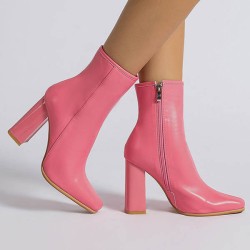 Pointed-Toe Split-Joint Zipper Pumps Boots