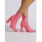 Pointed-Toe Split-Joint Zipper Pumps Boots