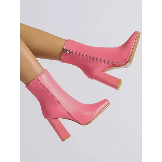 Pointed-Toe Split-Joint Zipper Pumps Boots Pointed-Toe Split-Joint Zipper Pumps Boots