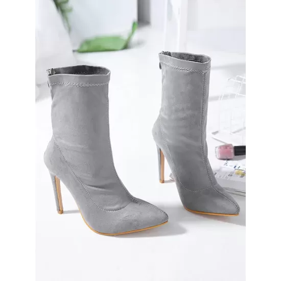 Pointed-Toe Solid Color Split-Joint Pumps Boots Pointed-Toe Solid Color Split-Joint Pumps Boots