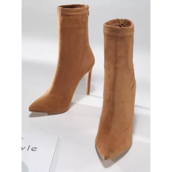 Pointed-Toe Solid Color Split-Joint Pumps Boots Pointed-Toe Solid Color Split-Joint Pumps Boots