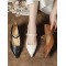Lace-Up Pointed-Toe Shallow Cut Split-Joint Pumps