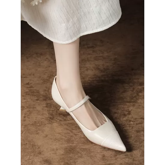 Lace-Up Pointed-Toe Shallow Cut Split-Joint Pumps Lace-Up Pointed-Toe Shallow Cut Split-Joint Pumps