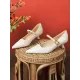 Lace-Up Pointed-Toe Shallow Cut Split-Joint Pumps Lace-Up Pointed-Toe Shallow Cut Split-Joint Pumps