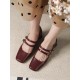 Lace-Up Shallow Cut Square-Toe Pumps Lace-Up Shallow Cut Square-Toe Pumps