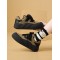 Lace-Up Round-Toe Split-Joint Flat Shoes