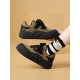 Lace-Up Round-Toe Split-Joint Flat Shoes Lace-Up Round-Toe Split-Joint Flat Shoes