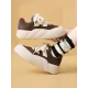 Lace-Up Round-Toe Split-Joint Flat Shoes Lace-Up Round-Toe Split-Joint Flat Shoes