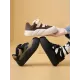 Lace-Up Round-Toe Split-Joint Flat Shoes Lace-Up Round-Toe Split-Joint Flat Shoes